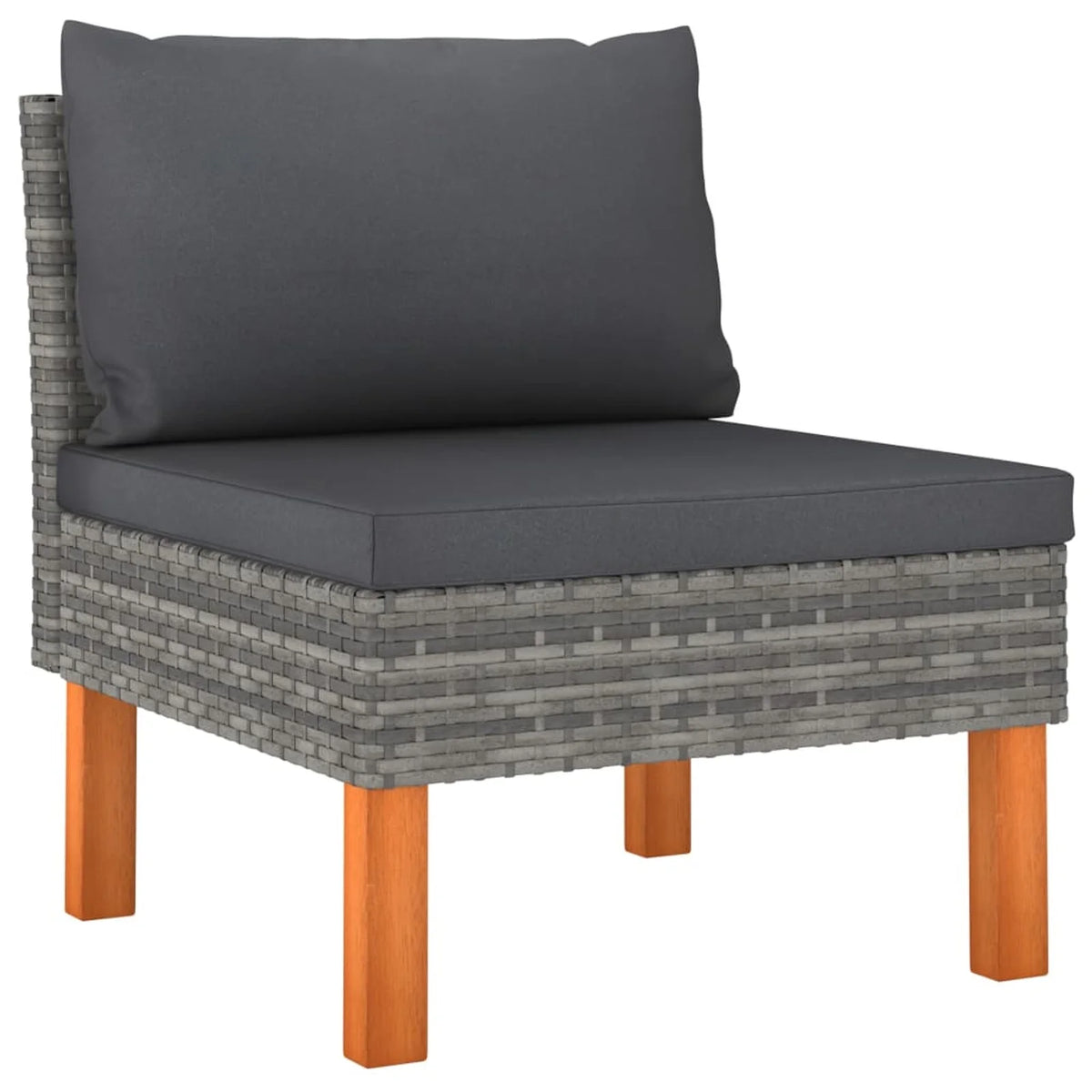6 Piece Gray Poly Rattan Sectional Outdoor Furniture Set Z26833