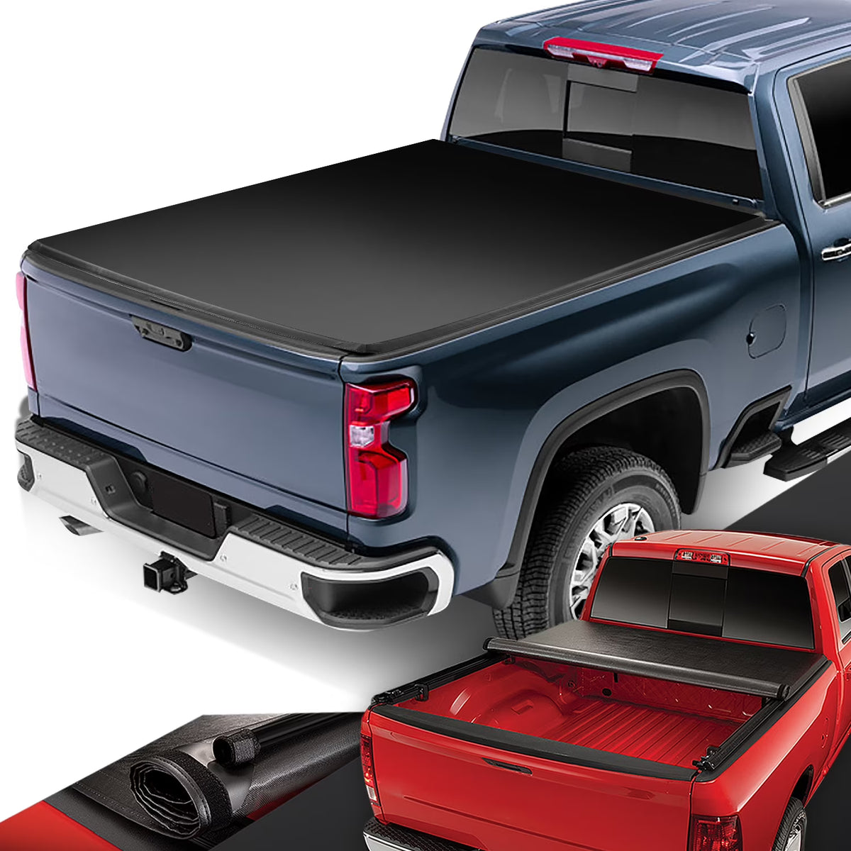 Matte Black Soft Roll-up Tonneau Cover T20088