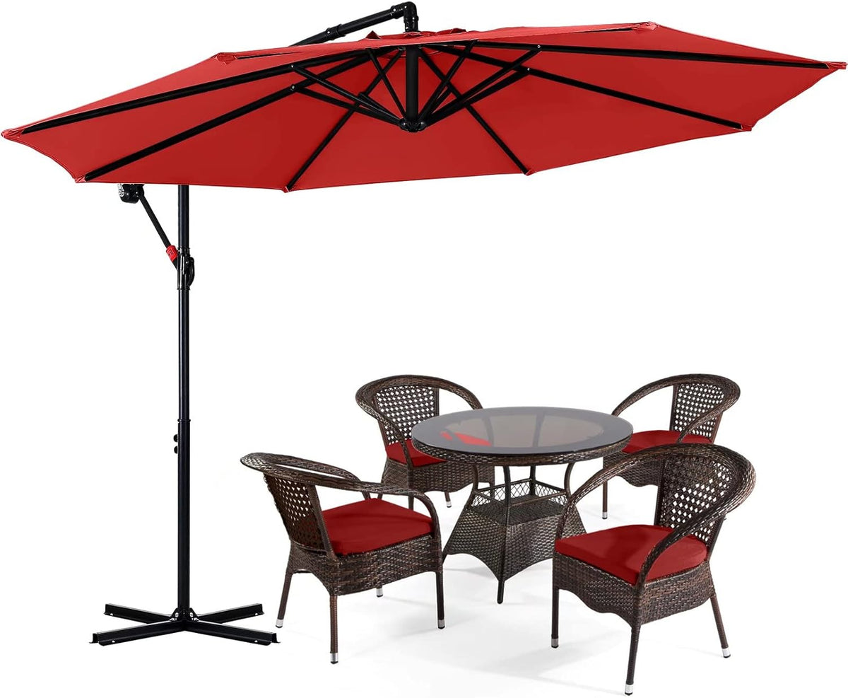 10FT Red Cantilever Patio Umbrella M705