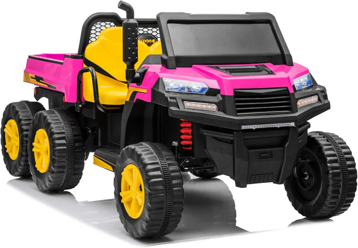 12V 2 Seater Kids Ride On Car with Remote Control 4WD Ride On Truck with Working Dump Bed Battery Powered 6 Wheels Ride On Toys Car, Bluetooth, Music Play, Green B673505
