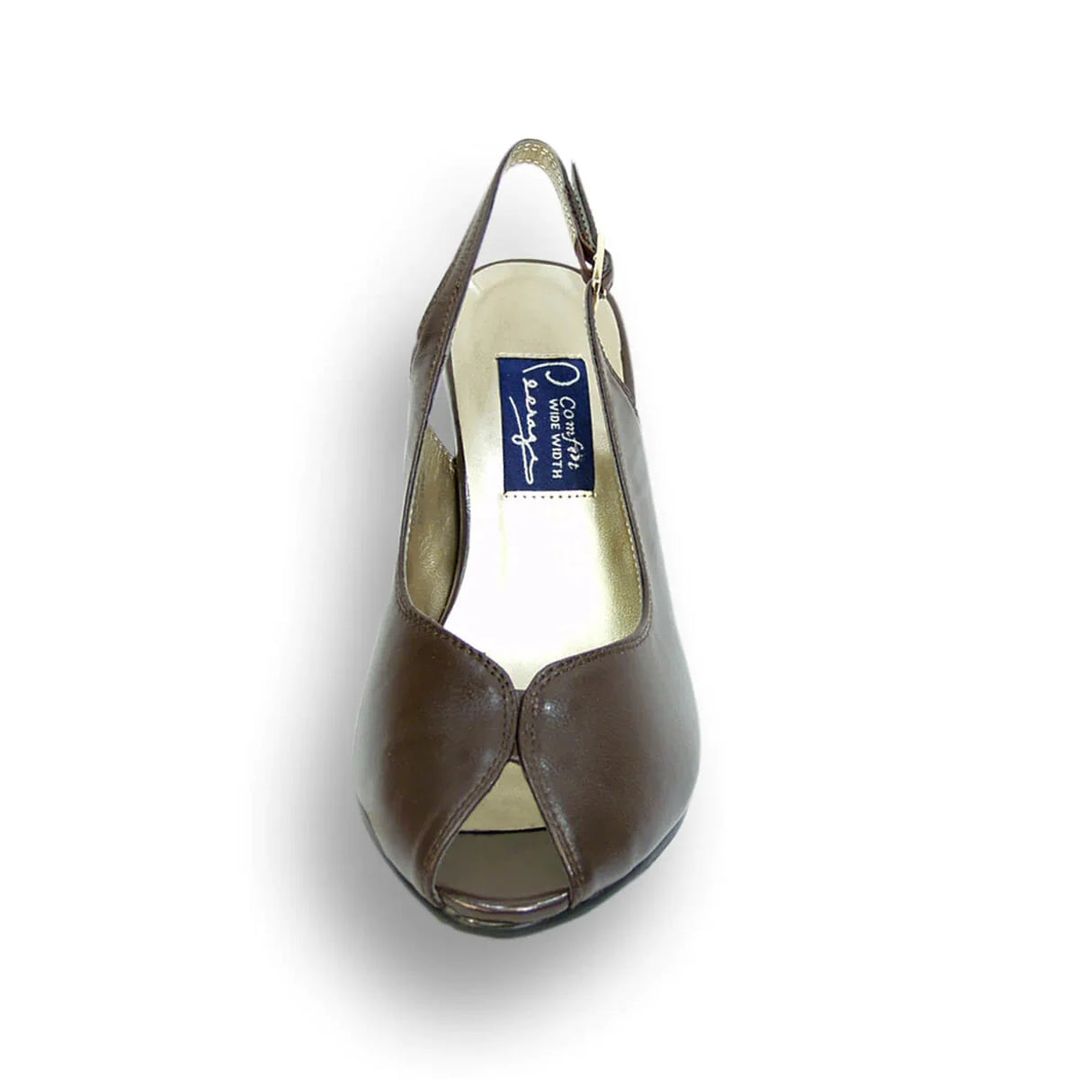 Wide Width Leather Slingback Pumps F46331