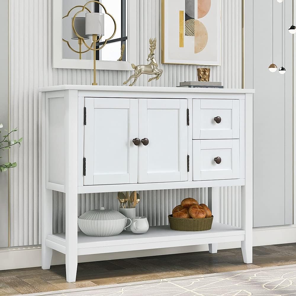 Navy Wood Console Table with 2 Drawers R79025