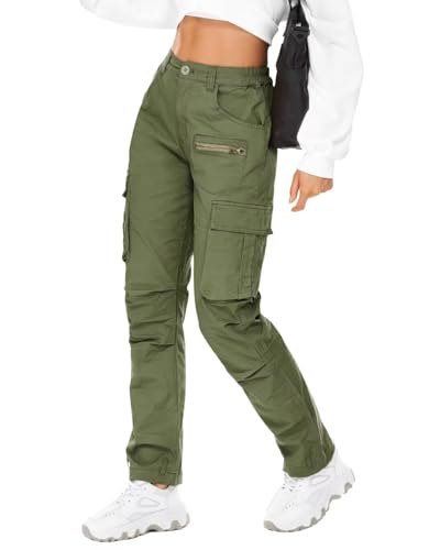 Relaxed Fit Cargo Pants with Zipper Pockets K1869