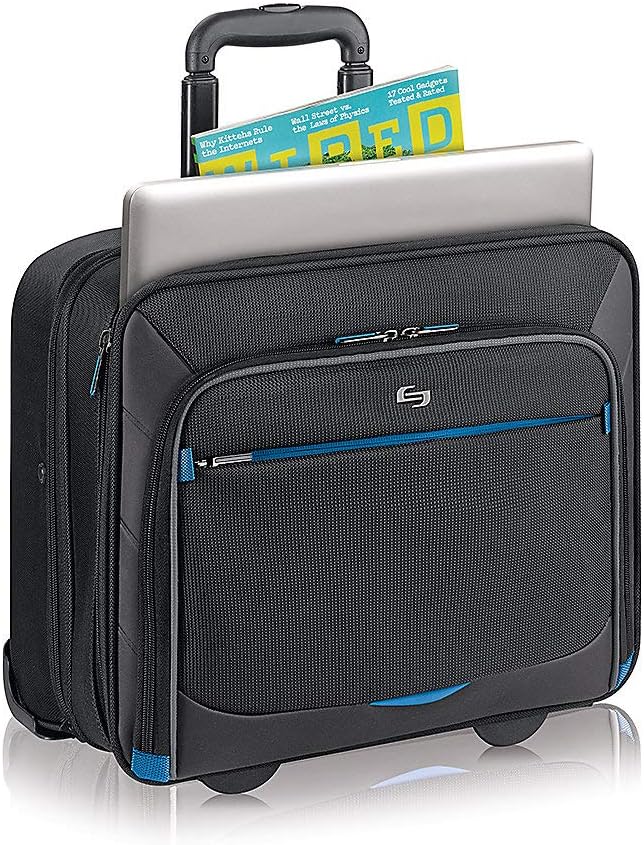 Black Blue Rolling Overnight Case T802