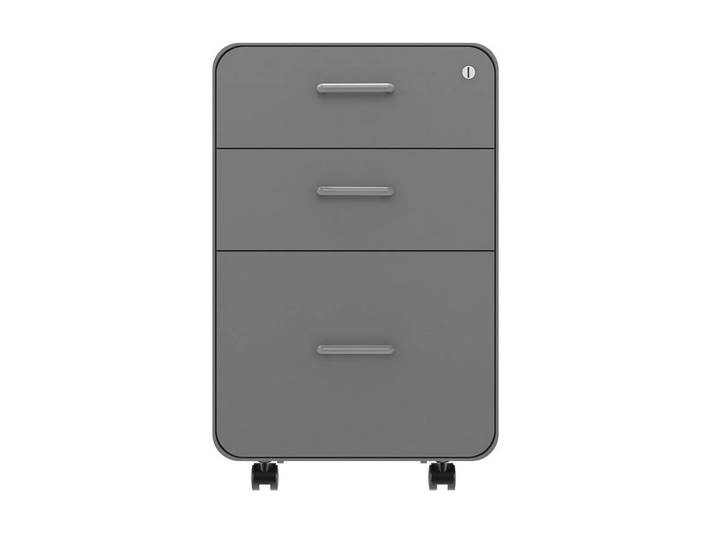 3-Drawer File Cabinet Gray Lockable O5232