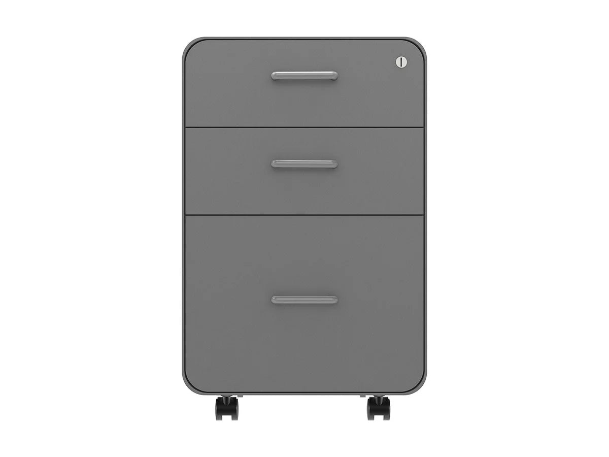 3-Drawer File Cabinet Gray Lockable O5232