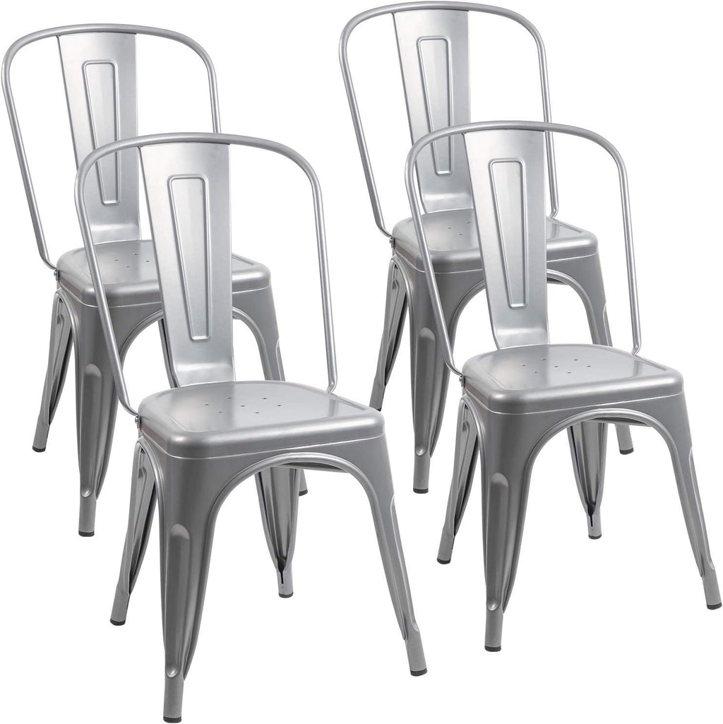 Metal Dining Chairs Set of 4 (Black) E108