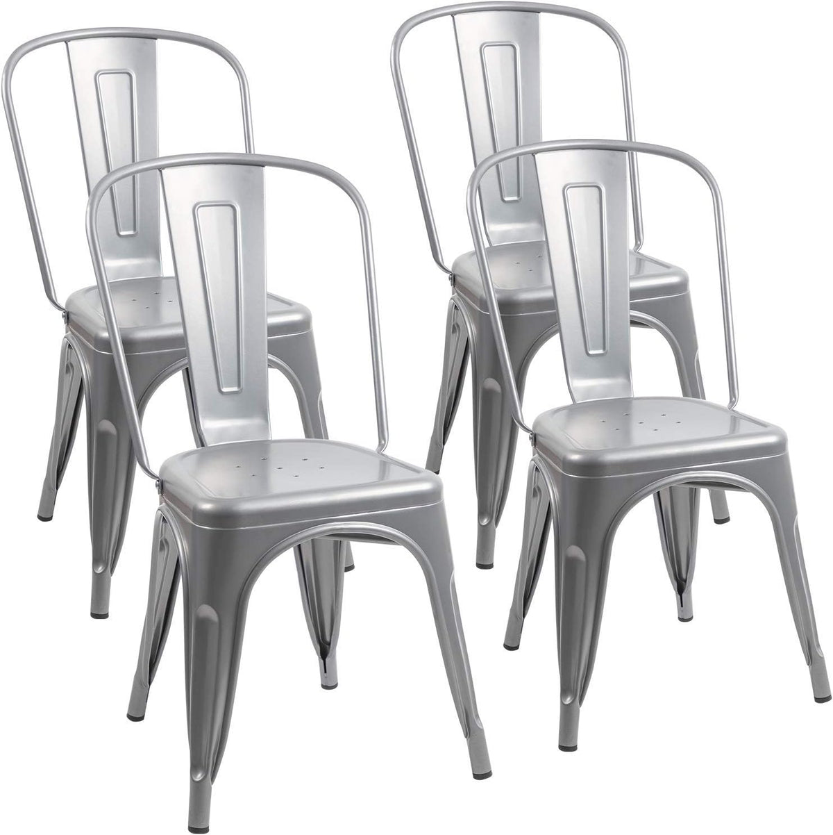 Metal Dining Chairs Set of 4 (Black) E108
