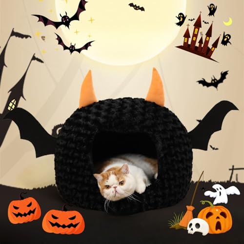 Halloween Cat Bed Warm Plush Removable Cushion H8072