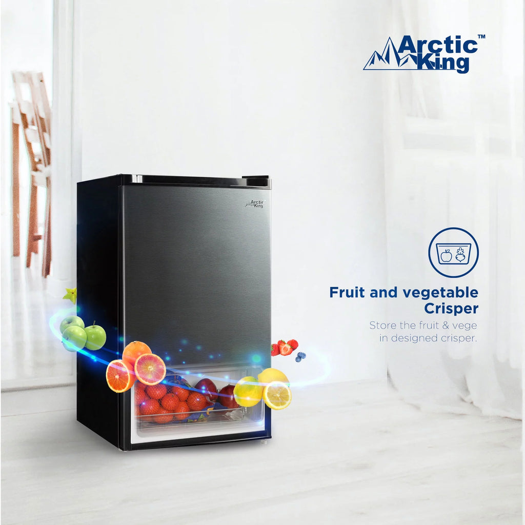 4.4 Cu ft Black Stainless Steel Look Mini Fridge H777