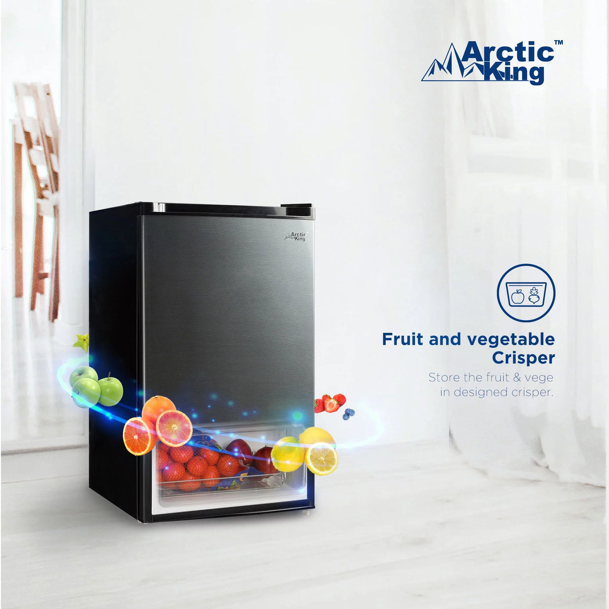 4.4 Cu ft Black Stainless Steel Look Mini Fridge H777
