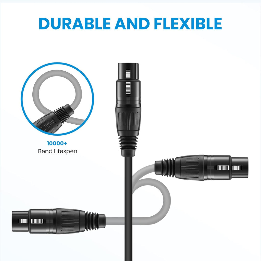 Black 25ft XLR Microphone Cable 3-Pack S5169