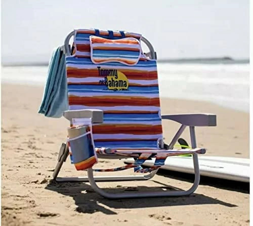 Backpack Beach Chair 5 Position Lay Flat Insulated Cooler 1 Pack Red/White/Blue K74229