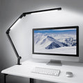 LED Desk Lamp with Swing Arm Clamp, Dimmable 4 Color Modes V2196