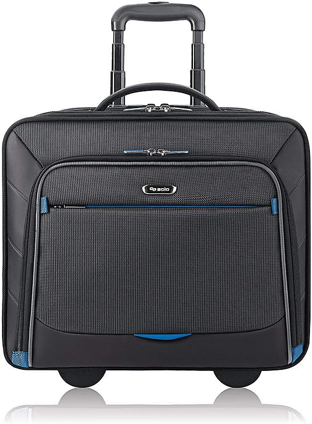 Black Blue Rolling Overnight Case T802