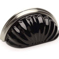 Satin Nickel Black Glass Cabinet Cup Pull 5 Pack I315