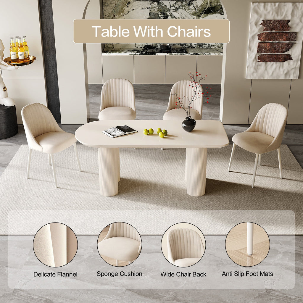 70.86'' Oval White Dining Table T60966