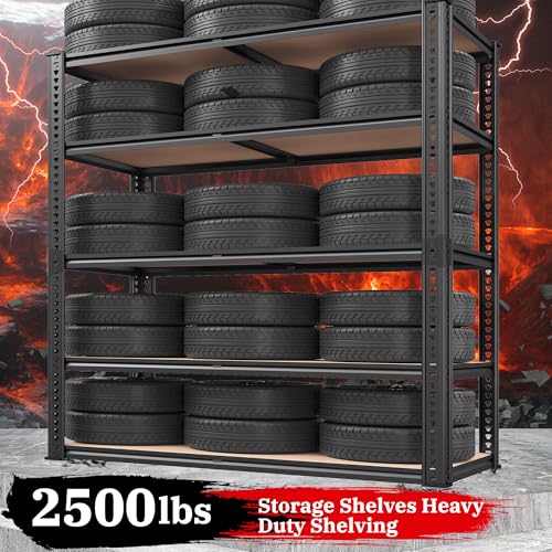 40" W 5 Tier Metal Shelving 2500LBS R9543