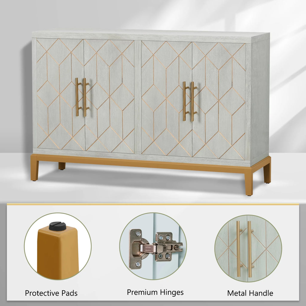 Green Accent Cabinet with Gold Trim H48920