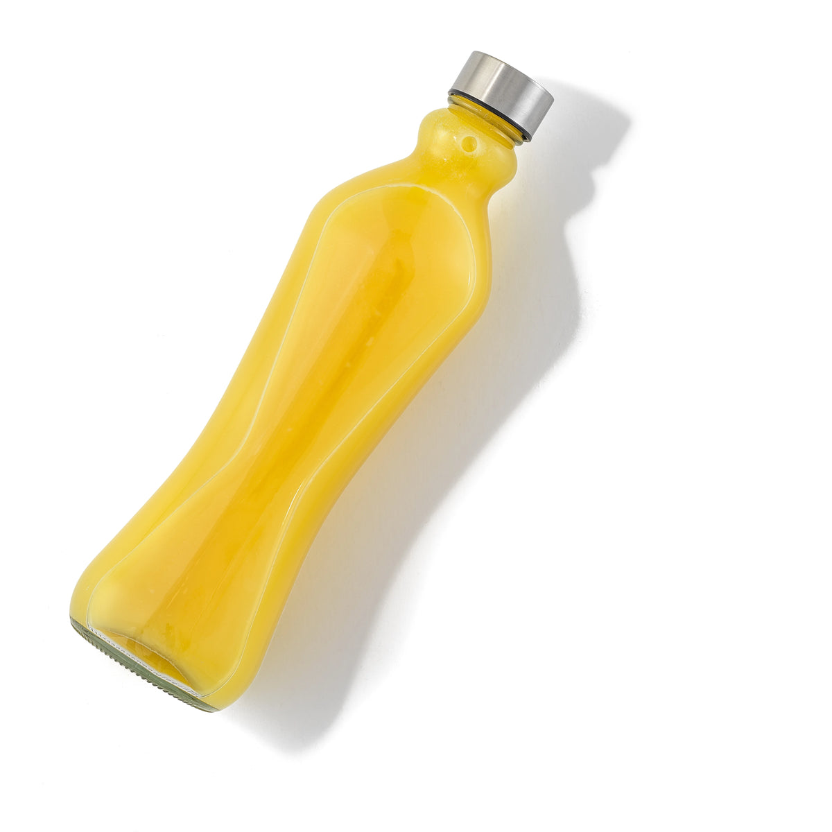 Clear Glass Water Bottles with Stainless Steel Screw Cap, Set of 4 Z401809