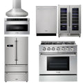 36 Gas Range, Range Hood, Microwave, Refrigerator, Dishwasher, Wine Cooler Z87929