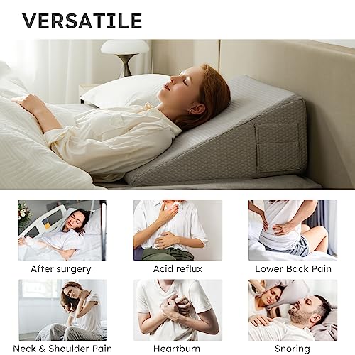8 inch Cooling Memory Foam Wedge Pillow B593