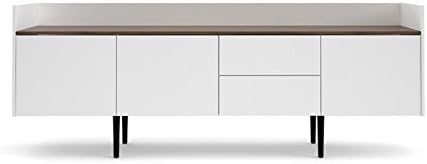 White and Walnut 2 Drawer 3 Door Sideboard Cabinet G248