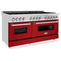 9-Burner Double Oven Dual Fuel Range with Red Gloss Door T1447