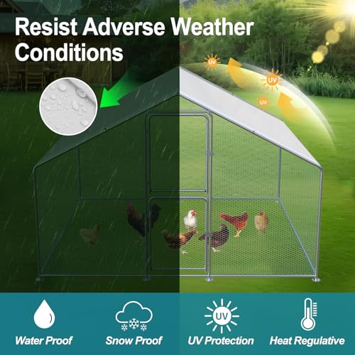 Large Chicken Coop for 30 Chickens with Waterproof UV Resistance Cover and Double Lockable Doors U96080