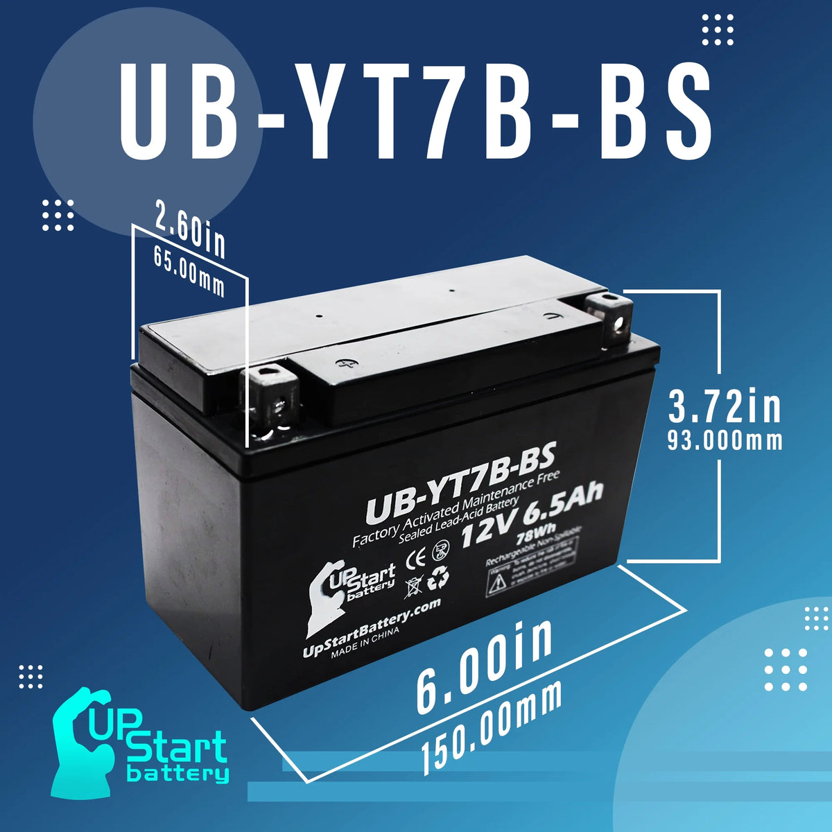 2-Pack 12V 6Ah Motorcycle Battery N221
