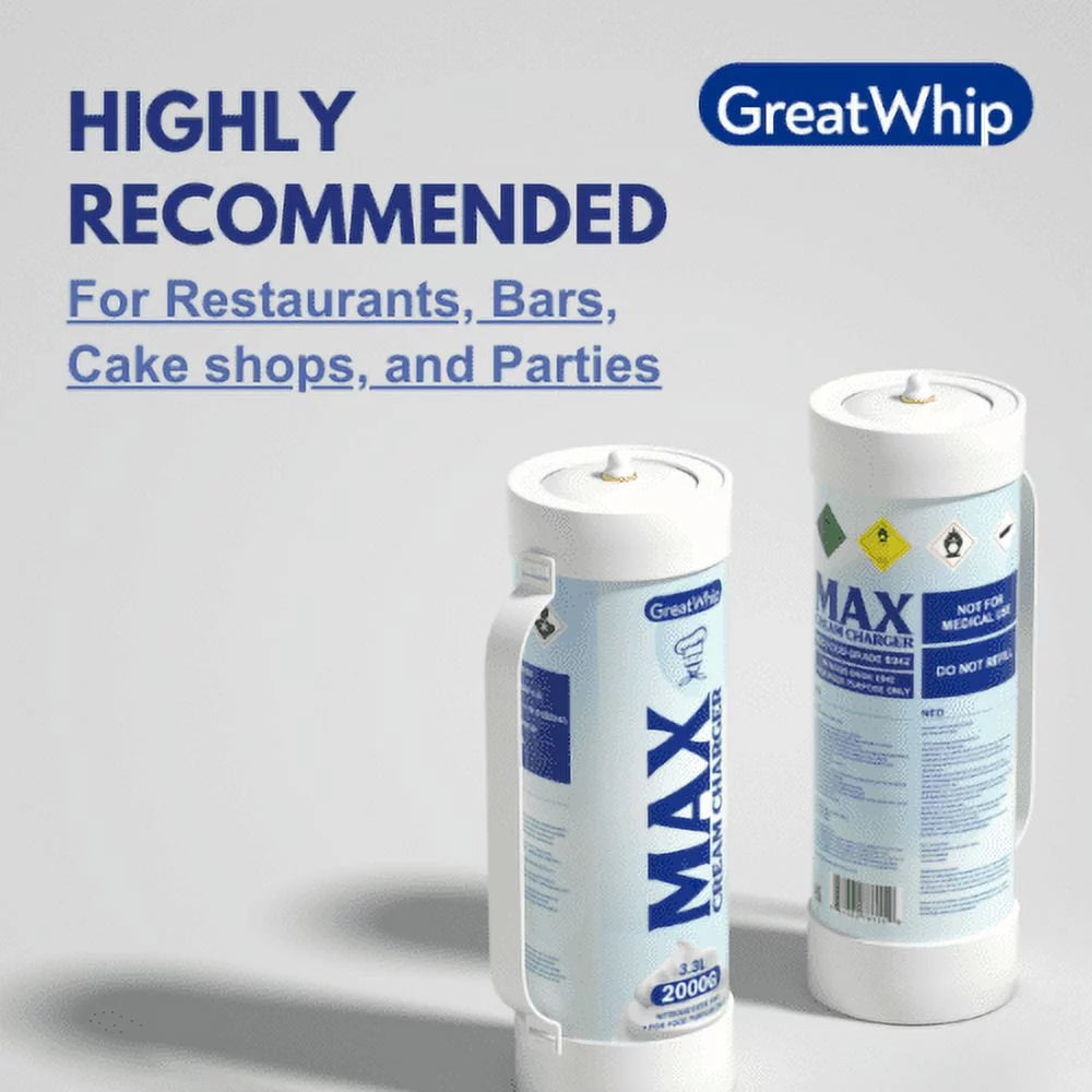 3.3L/2000g Tank Whipped Cream Chargers (2 Cylinders) Y575