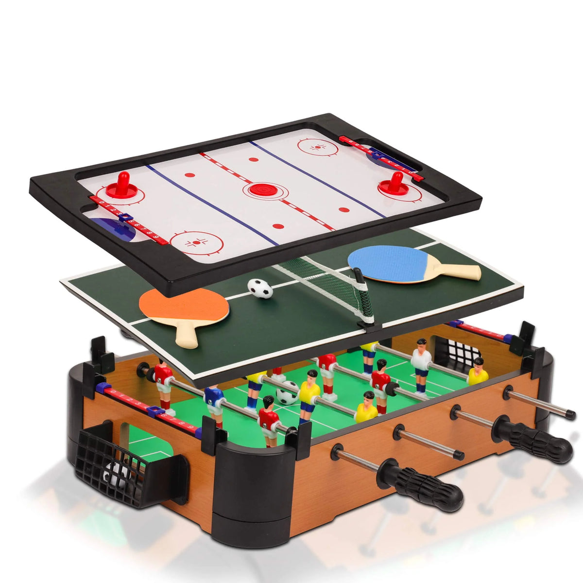 3 in 1 Foosball Air Hockey Table Tennis Game Set W161985