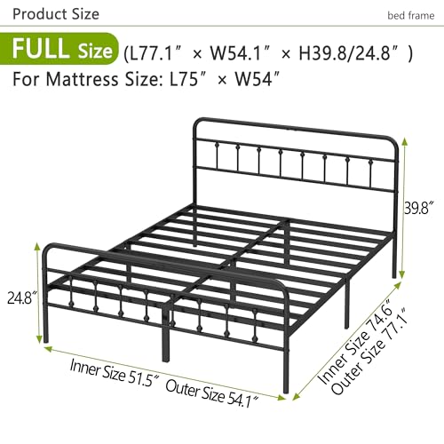 Full Heavy Duty Steel Slat Metal Bed Frame E36393
