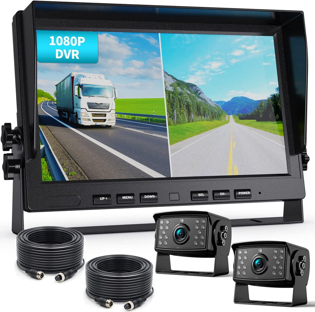 1080P Wired Backup Camera System with 7-inch HD Dual Split Screen Monitor J665295