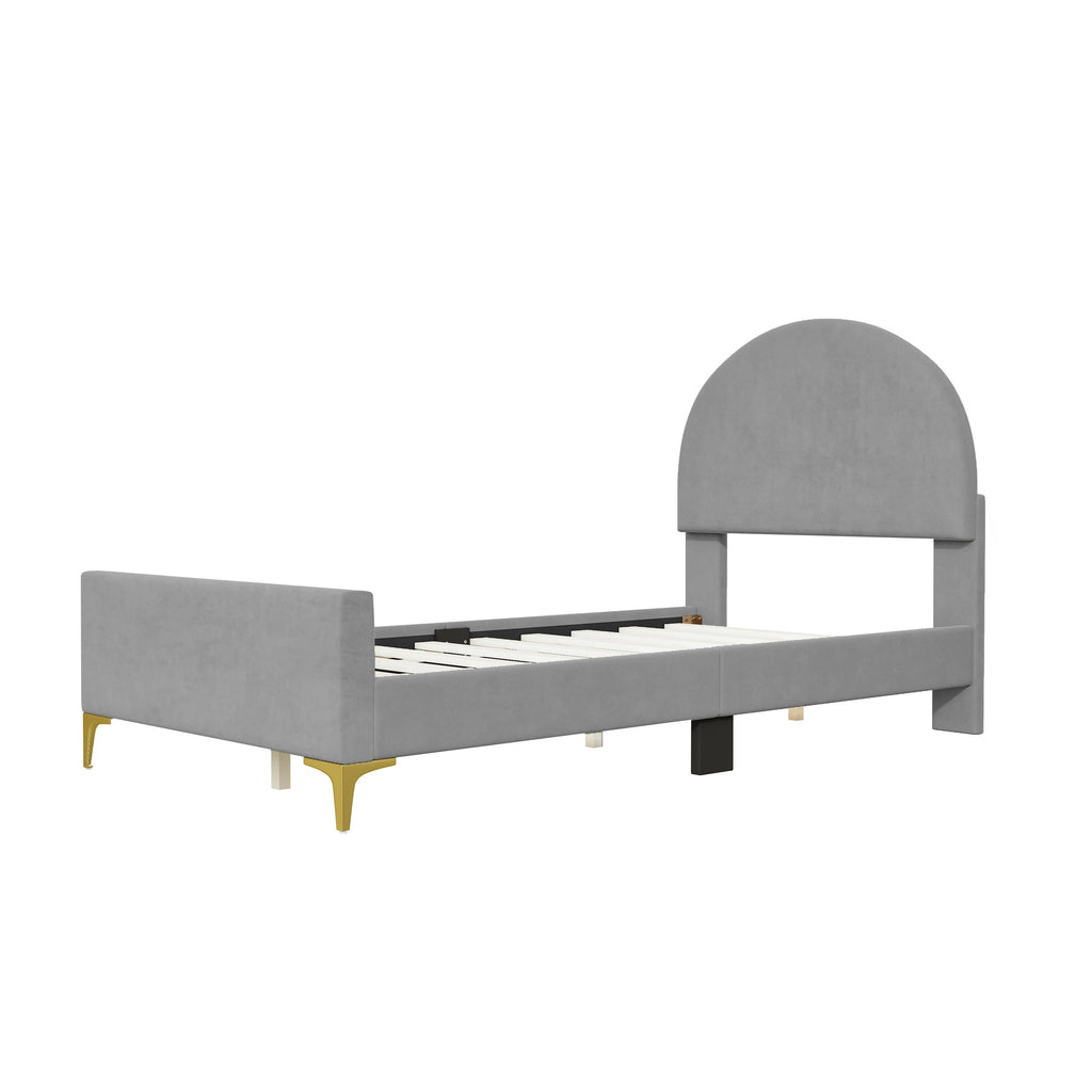Twin Size Velvet Platform Bed K7900