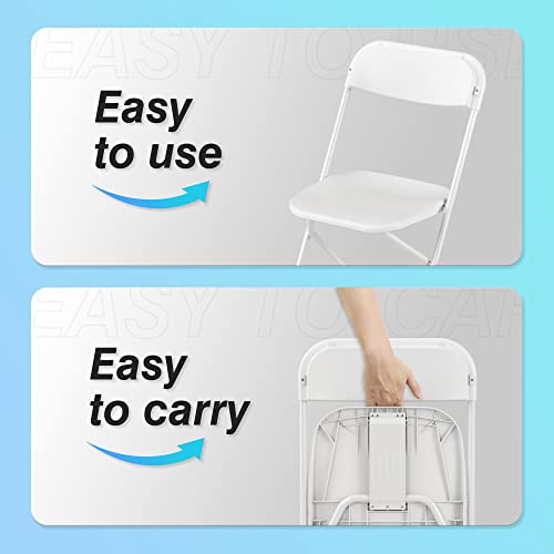 10 Pack White Plastic Folding Chair with Steel Frame X4560