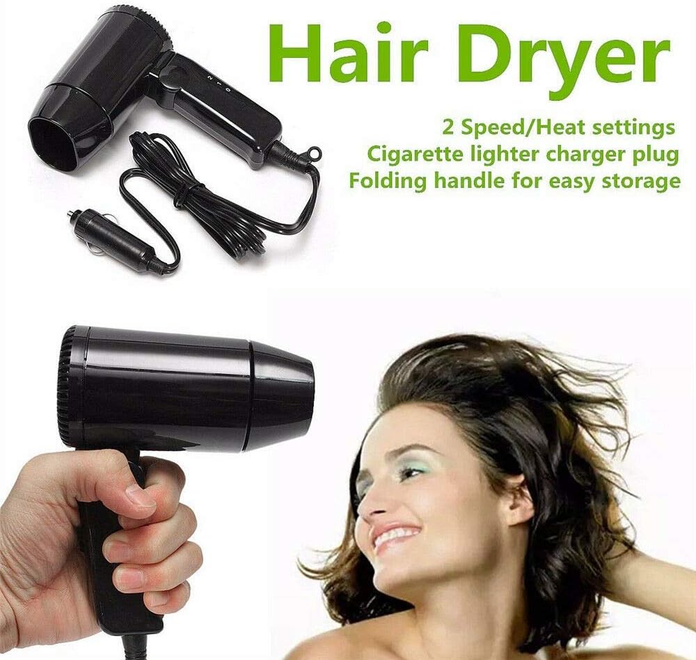 Portable 12V Hot Cold Folding Car Hair Dryer W8733