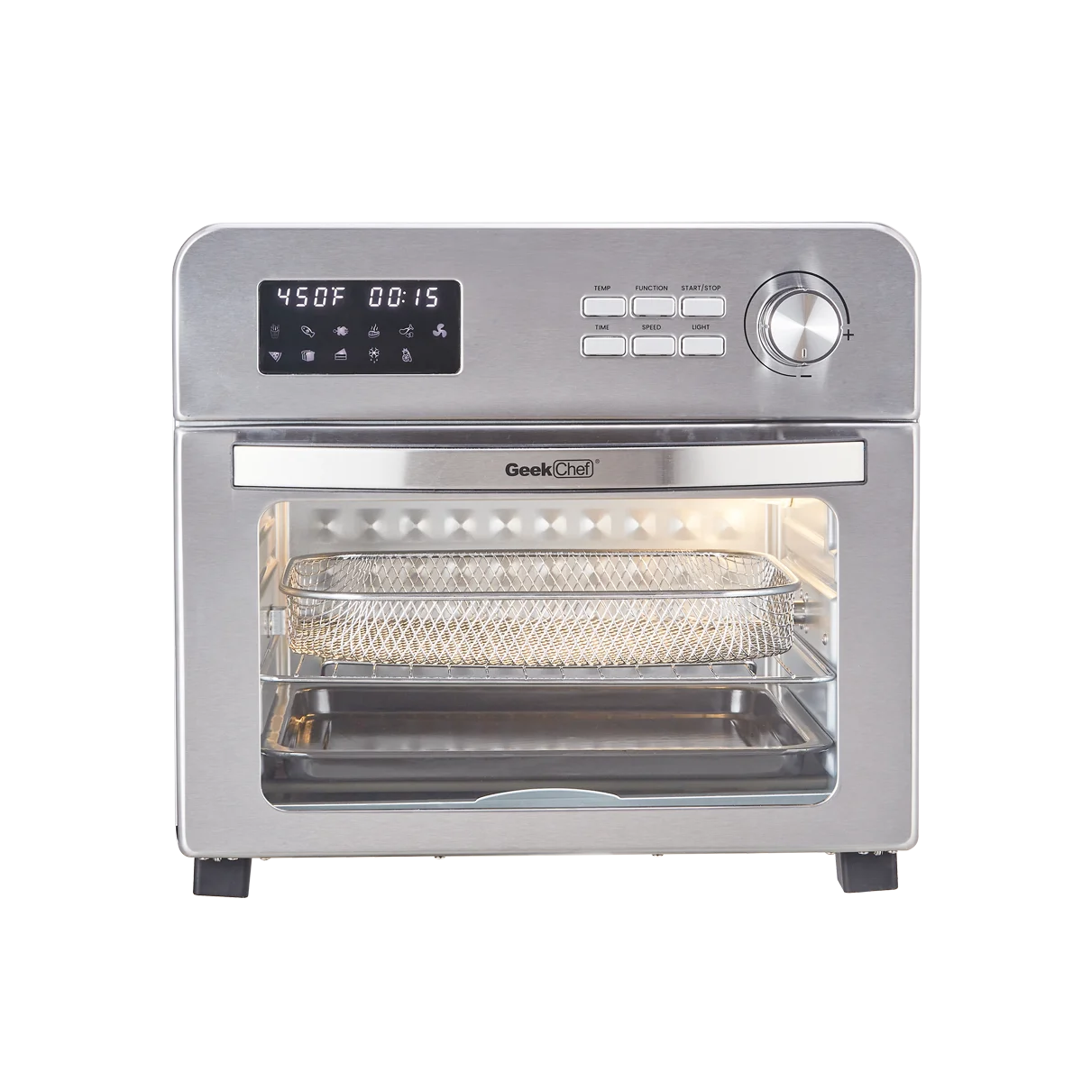 6-in-1 Air Fryer Toaster Oven, 24 Quart LCD Countertop Convection Airfryer with Rotisserie and Dehydrator R213