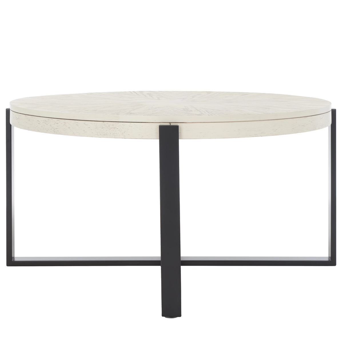 Round Coffee Table, White Wash Top/Black Legs P351