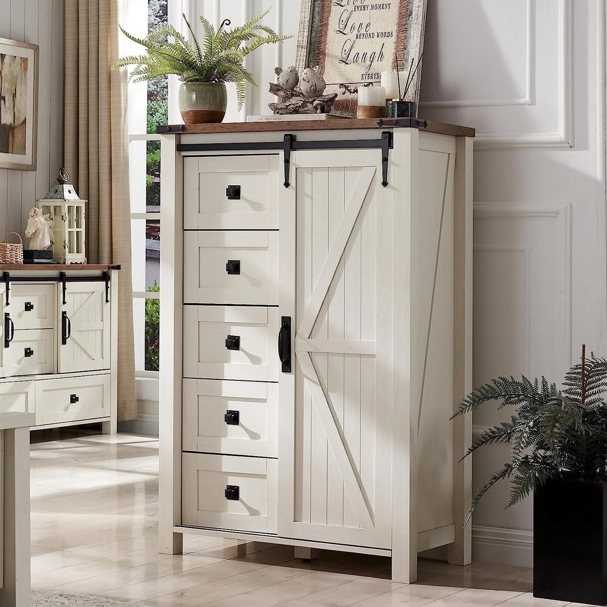 5 Drawer Dresser with Barn Door M289