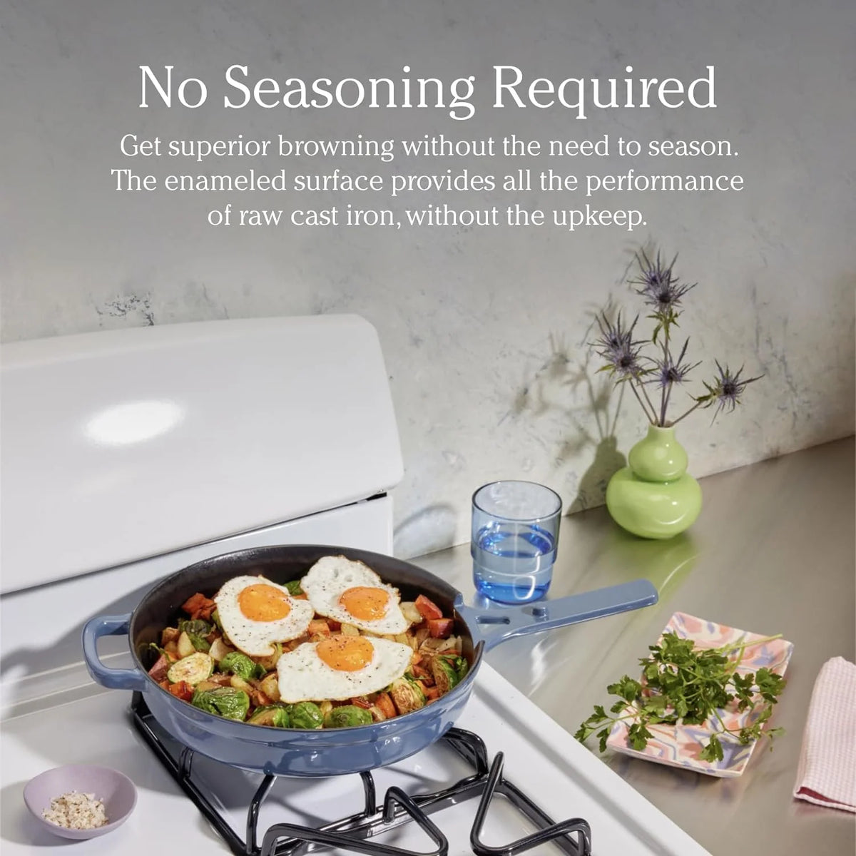 10-Inch 8-In-1 Enameled Cast Iron Cookware Set B321