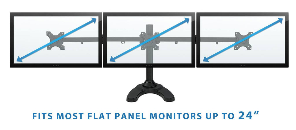 Triple Freestanding Height Adjustable Monitor Desk Mount, Black N9383