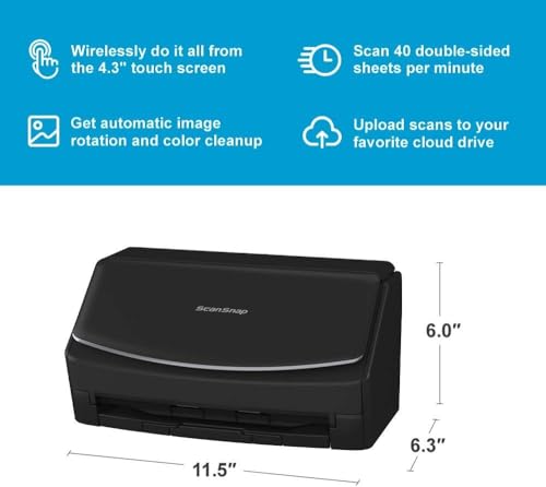 Large Touchscreen Document Scanner, Black H9930