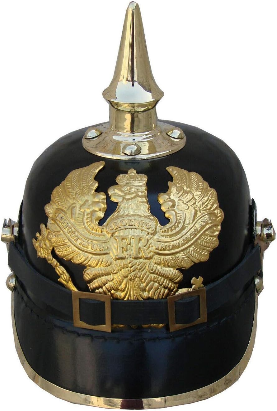 Leather Brass Spiked Military Helmet M7141