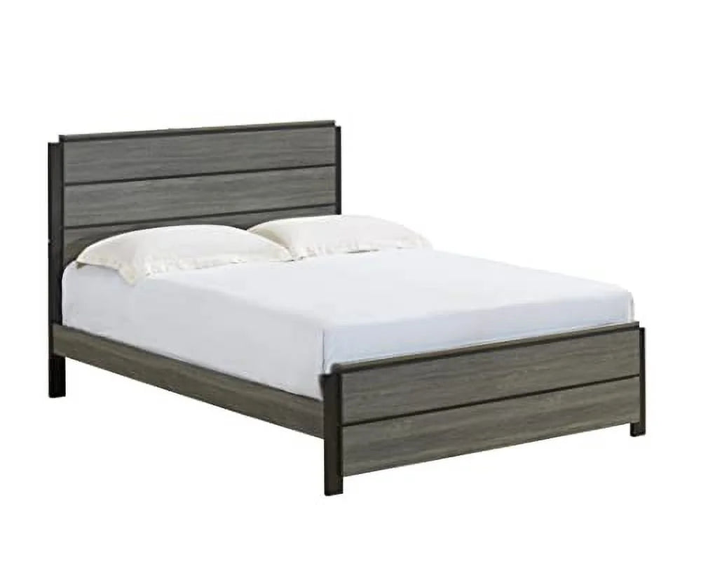 Antique Grey Wood Queen Size Bedroom Set P914