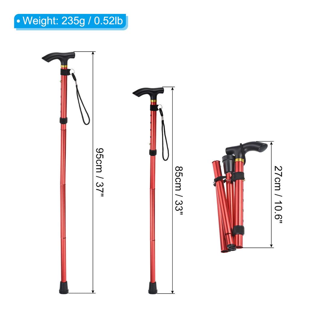 Red Aluminum Alloy Trekking Poles 2 Pack Z486189