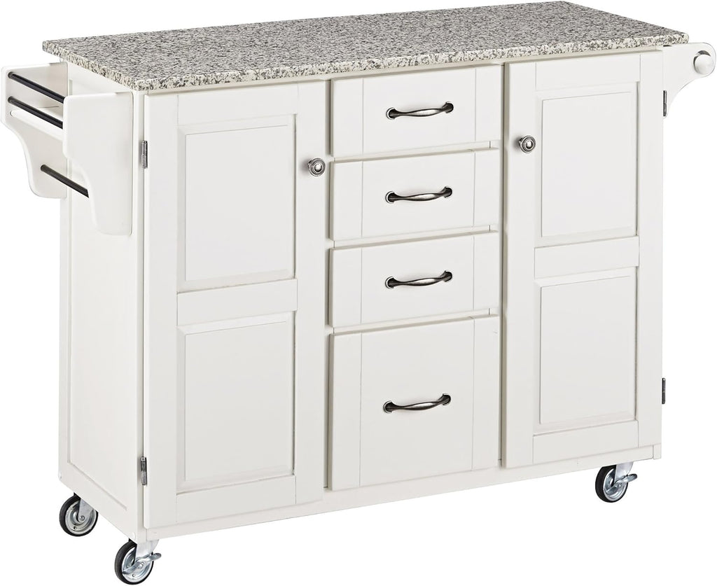 Cherry 2 Door Cabinet Kitchen Cart with Oak Top W2027