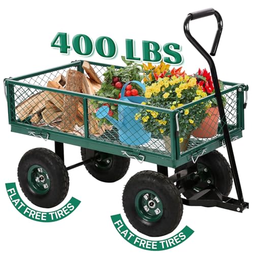 Green Utility Wagon with Steel Frame and 10in Tires G24540