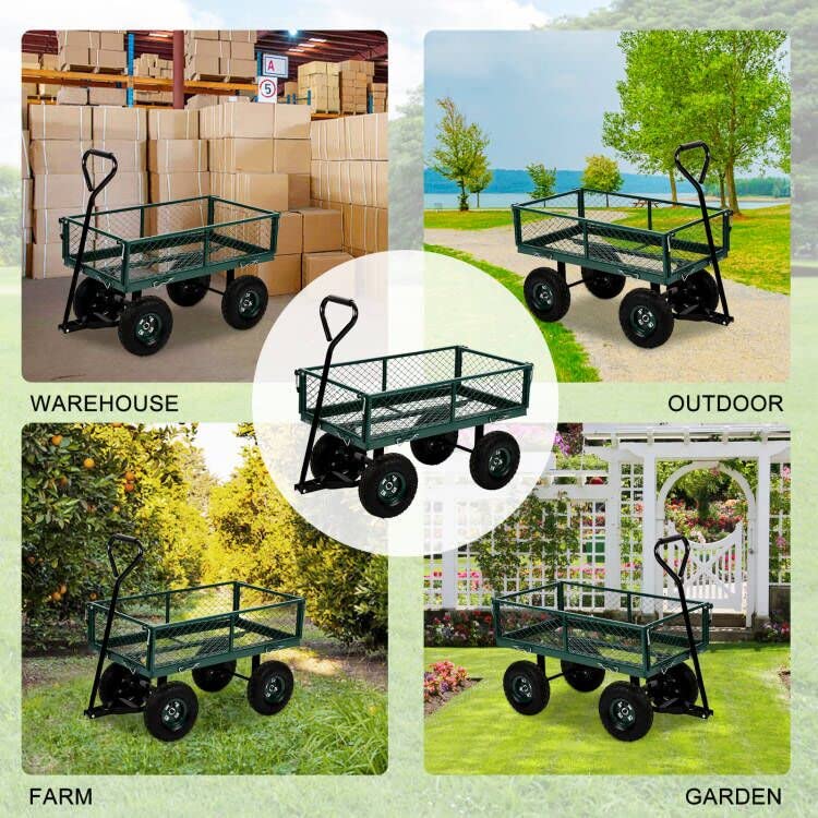 Green Utility Wagon with Steel Frame and 10in Tires G24540
