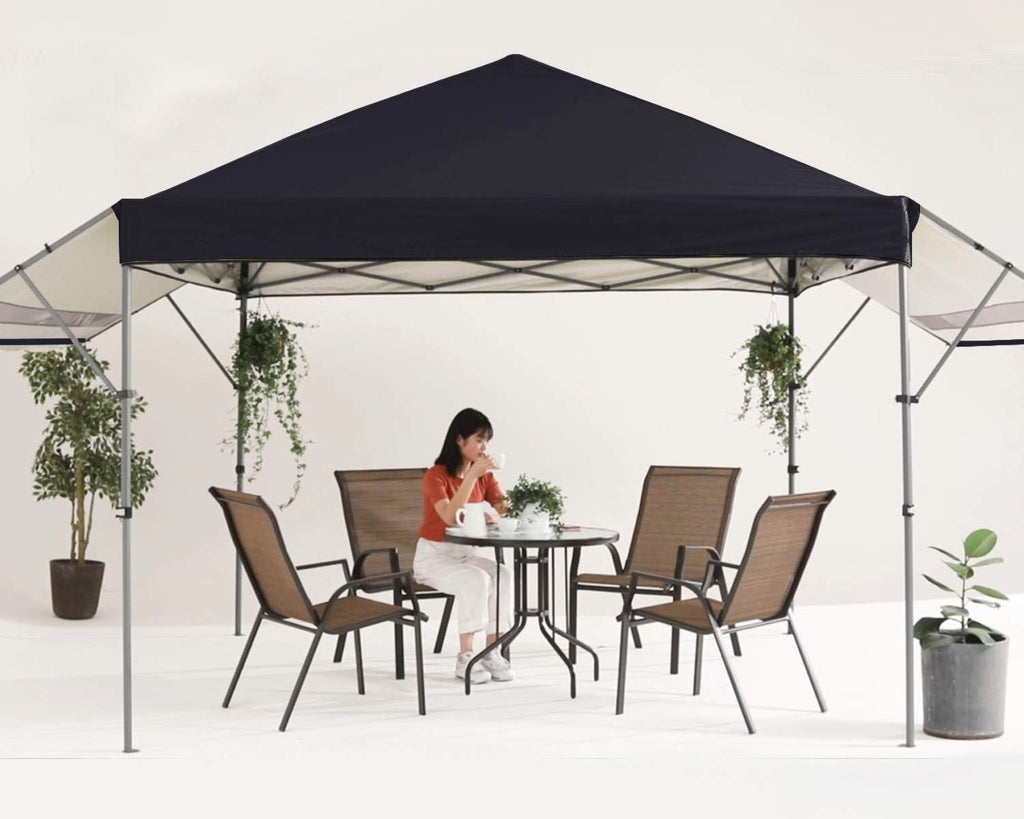 10x10 Pop-up Canopy Tent with Double Awnings Dark Gray Z689